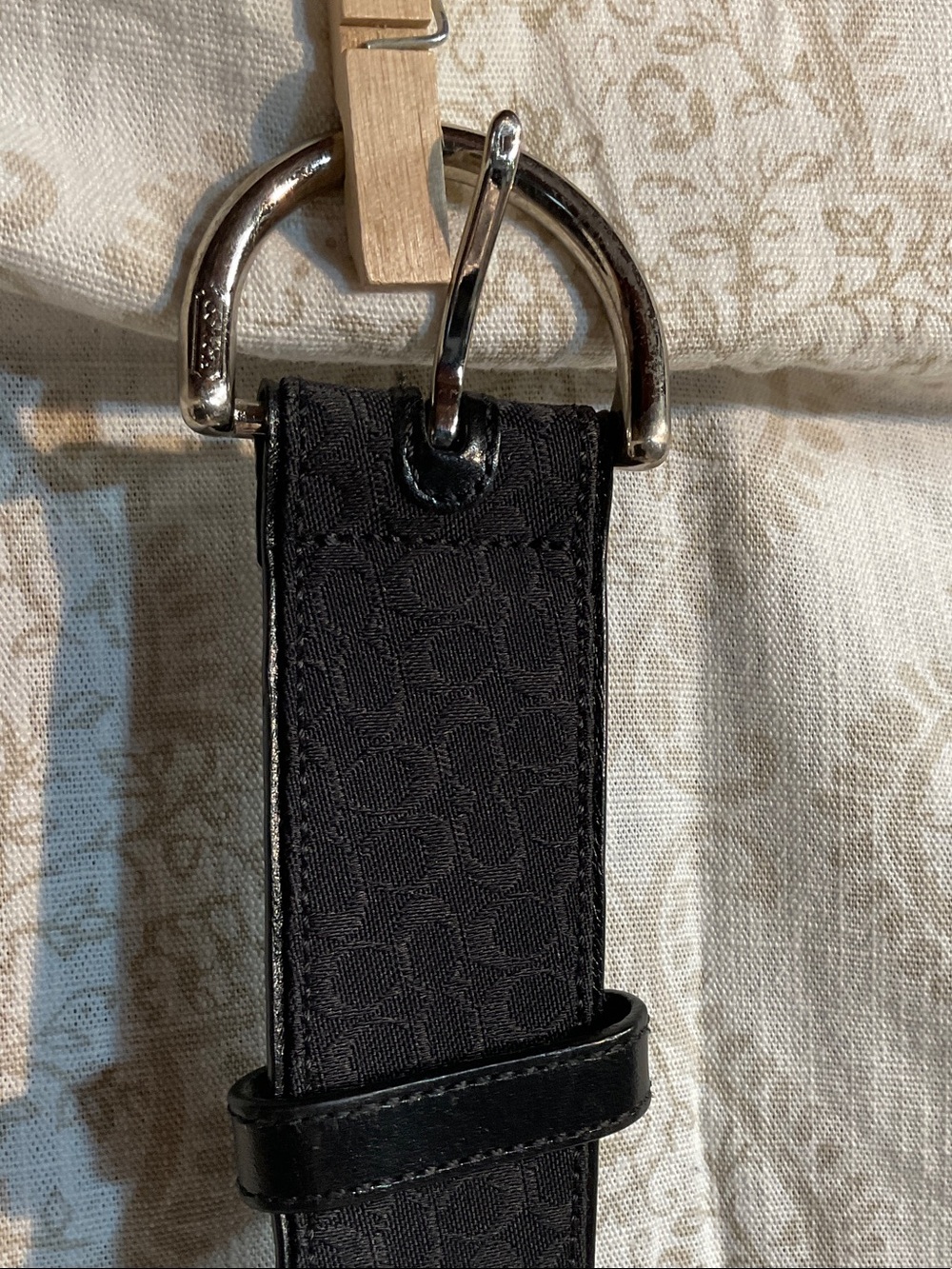 Coach Black Leather Strap with Subtle Embossing
